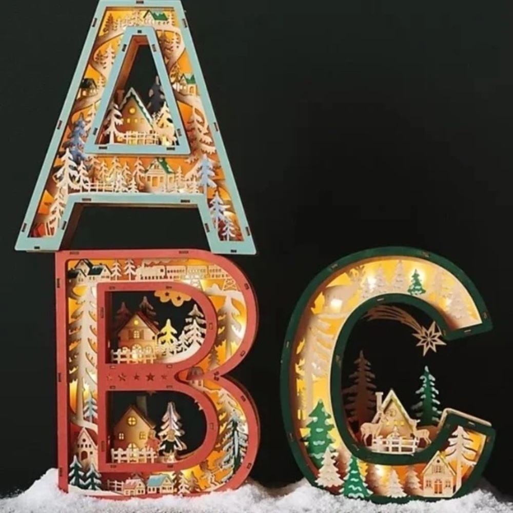 NWT Anthropologie Wonderland Christmas Scene Letter K - Picture 2 of 2